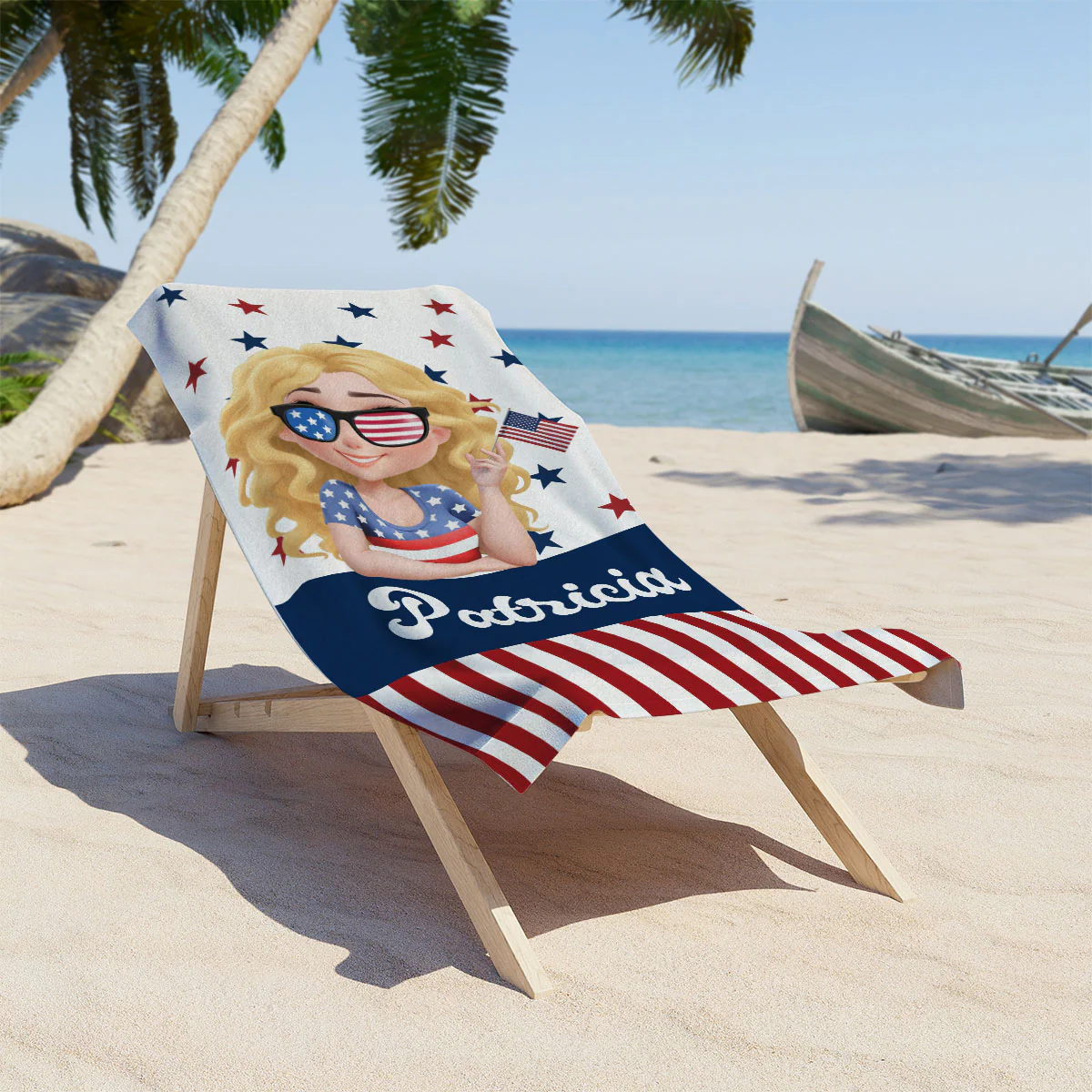 Girl Loves Beach - Personalized Custom Beach Towel - Image 3