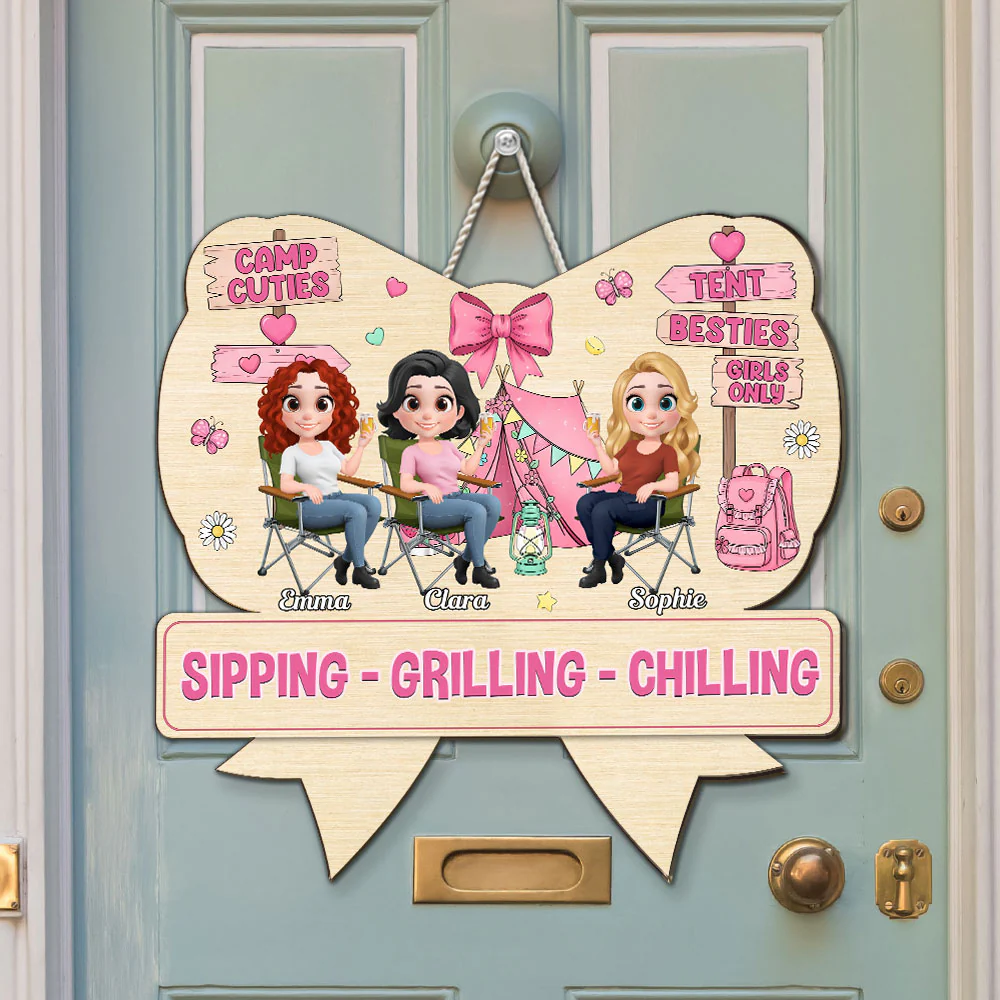 Girl Trip Camping - Personalized Custom Wood Sign - Image 2