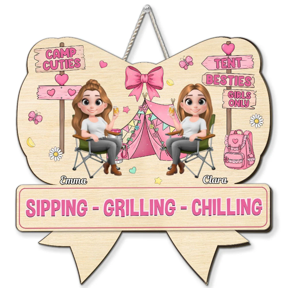 Girl Trip Camping - Personalized Custom Wood Sign - Image 7