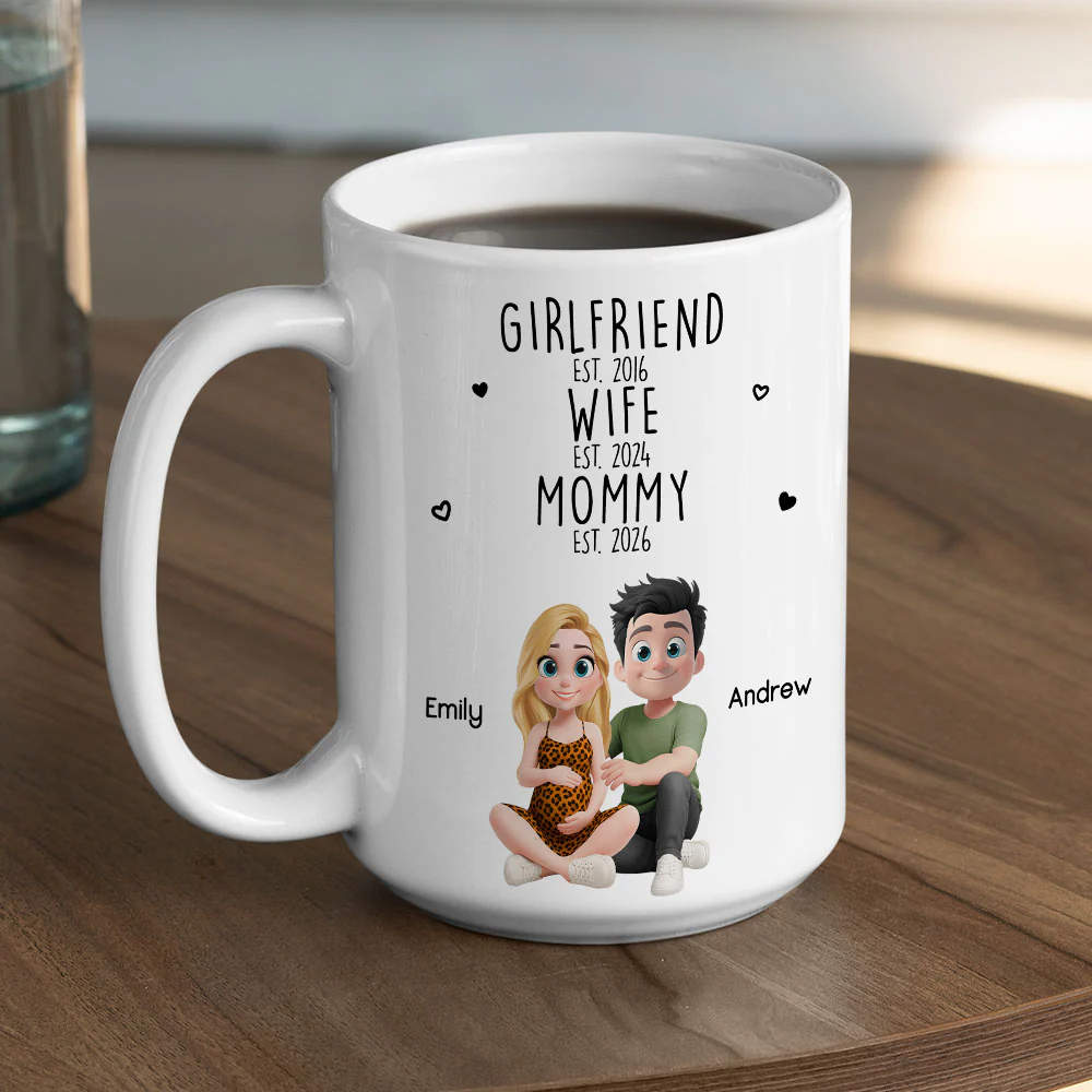 Girlfriend Wife Mommy - Personalized Custom Coffee Mug - Image 3