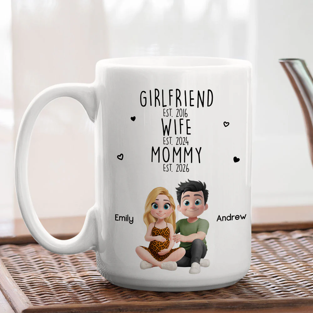Girlfriend Wife Mommy - Personalized Custom Coffee Mug - Image 5