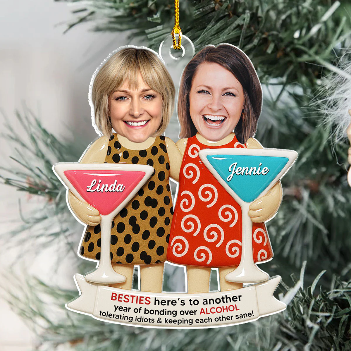 Girls Night - Personalized Custom Acrylic Ornament - Image 3
