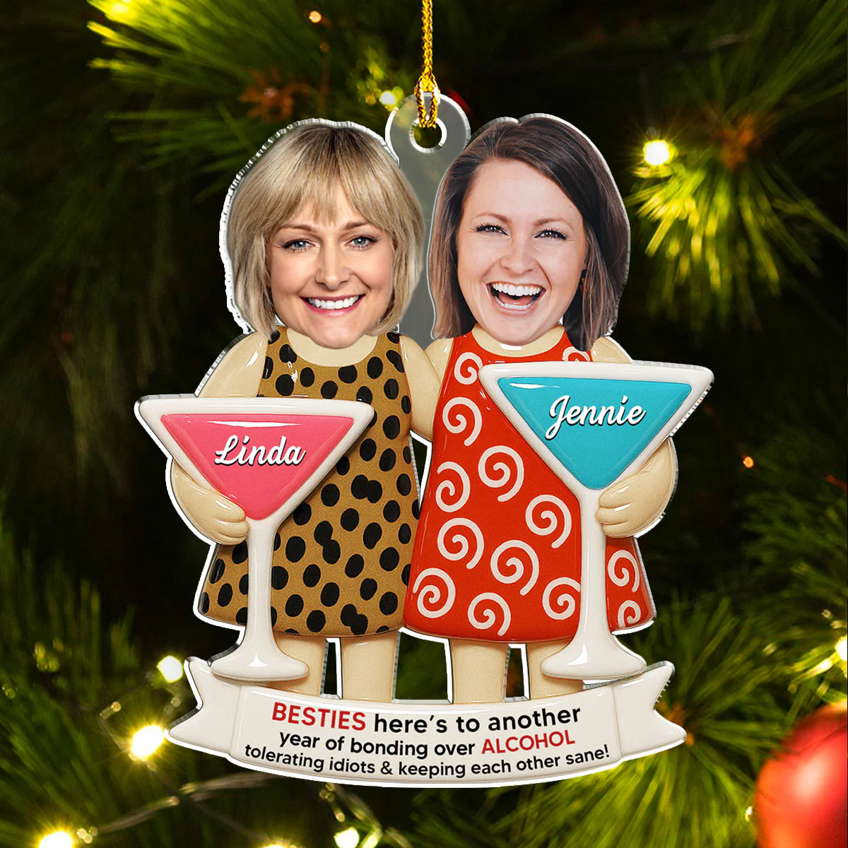 Girls Night - Personalized Custom Acrylic Ornament - Image 4