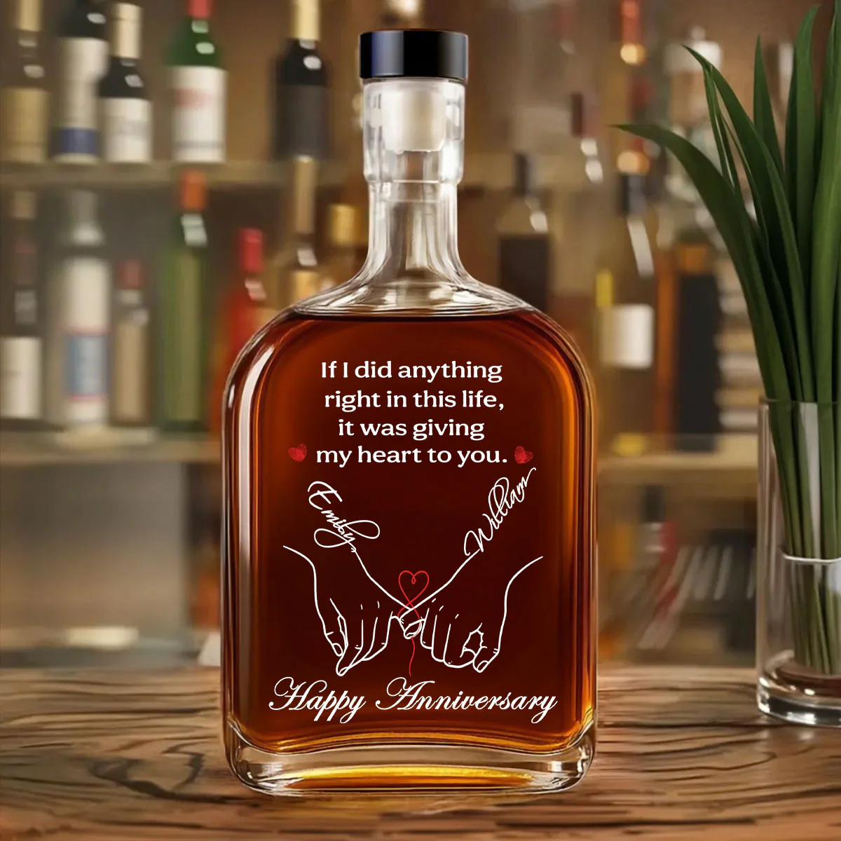 Give My Heart To You - Personalized Custom Spirits Decanter - Image 3