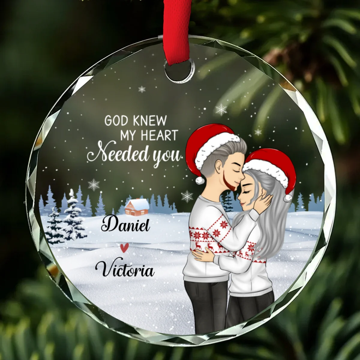 Our First Christmas - Personalized Custom Glass Ornament - Image 6