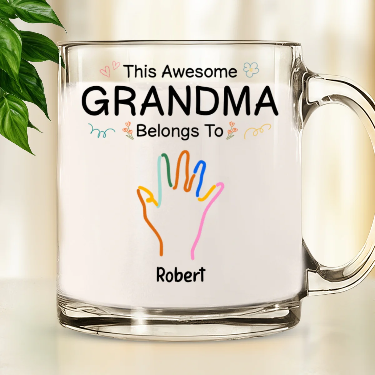 Glass This Awesome Mom Grandma Belongs To - Personalized Custom Glass Mug - Image 6
