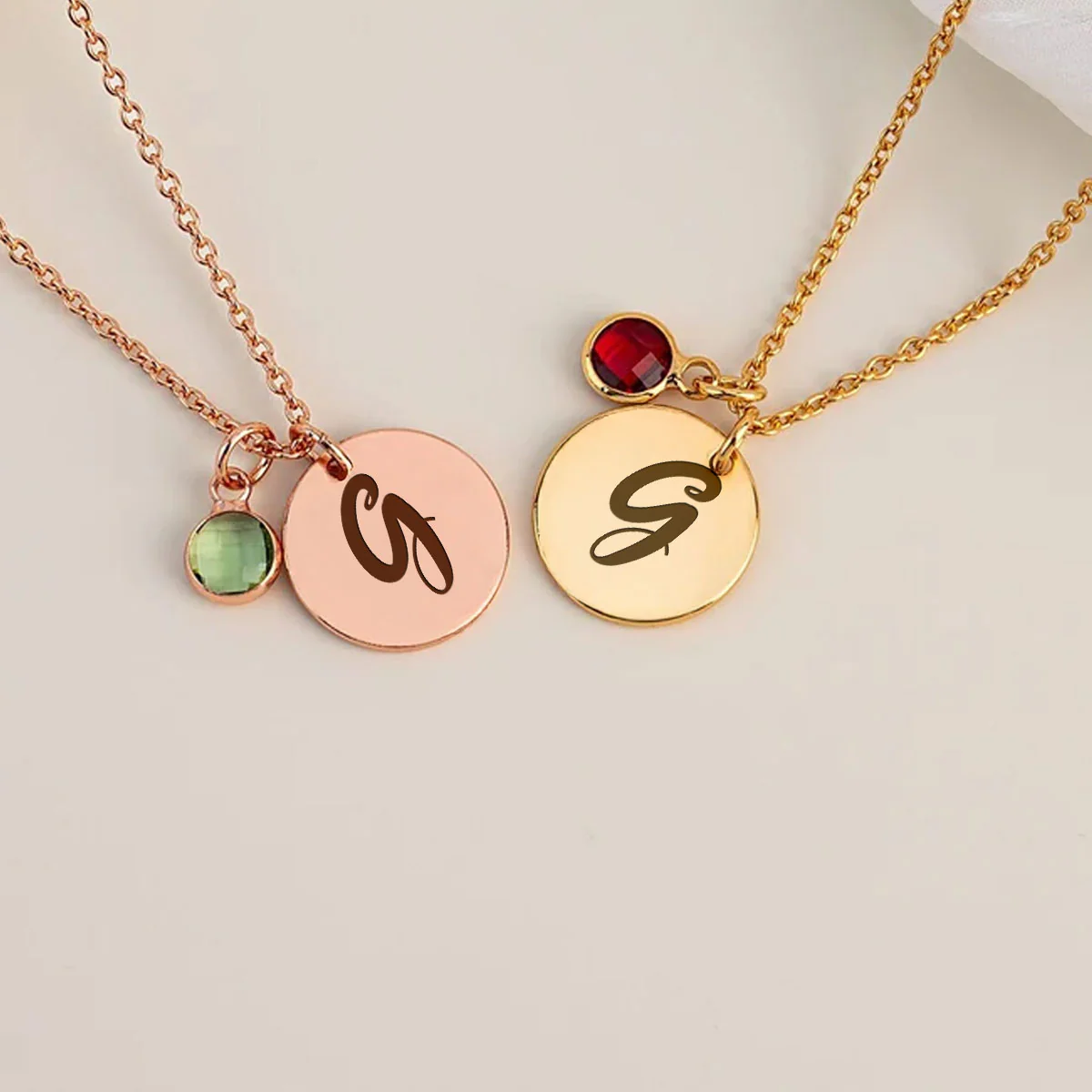 Glitter Alphabet Cartoon - Personalized Custom Birthstone Necklace With Message Card - Image 3