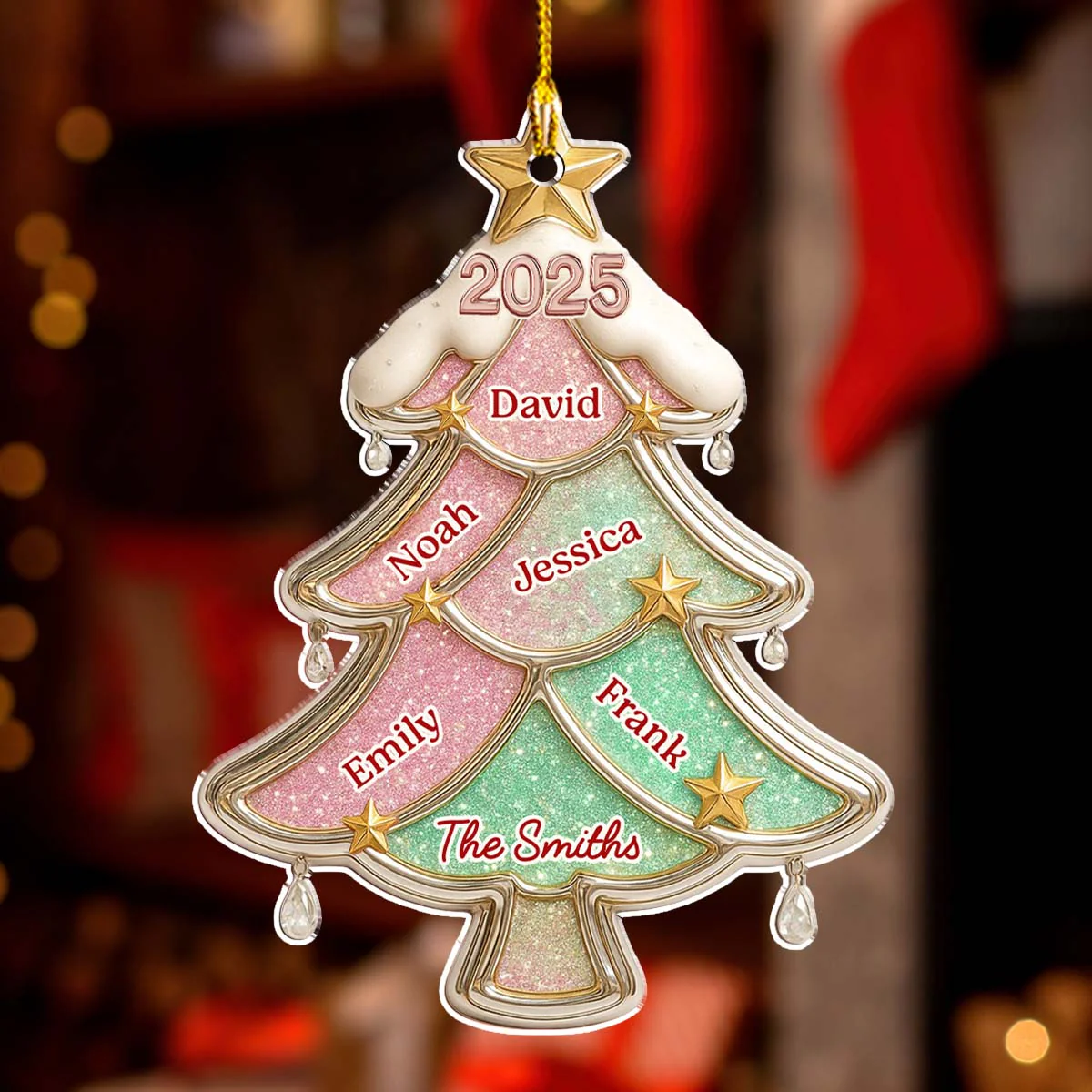 Glitter Christmas Tree - Personalized Custom Acrylic Ornament - Image 3