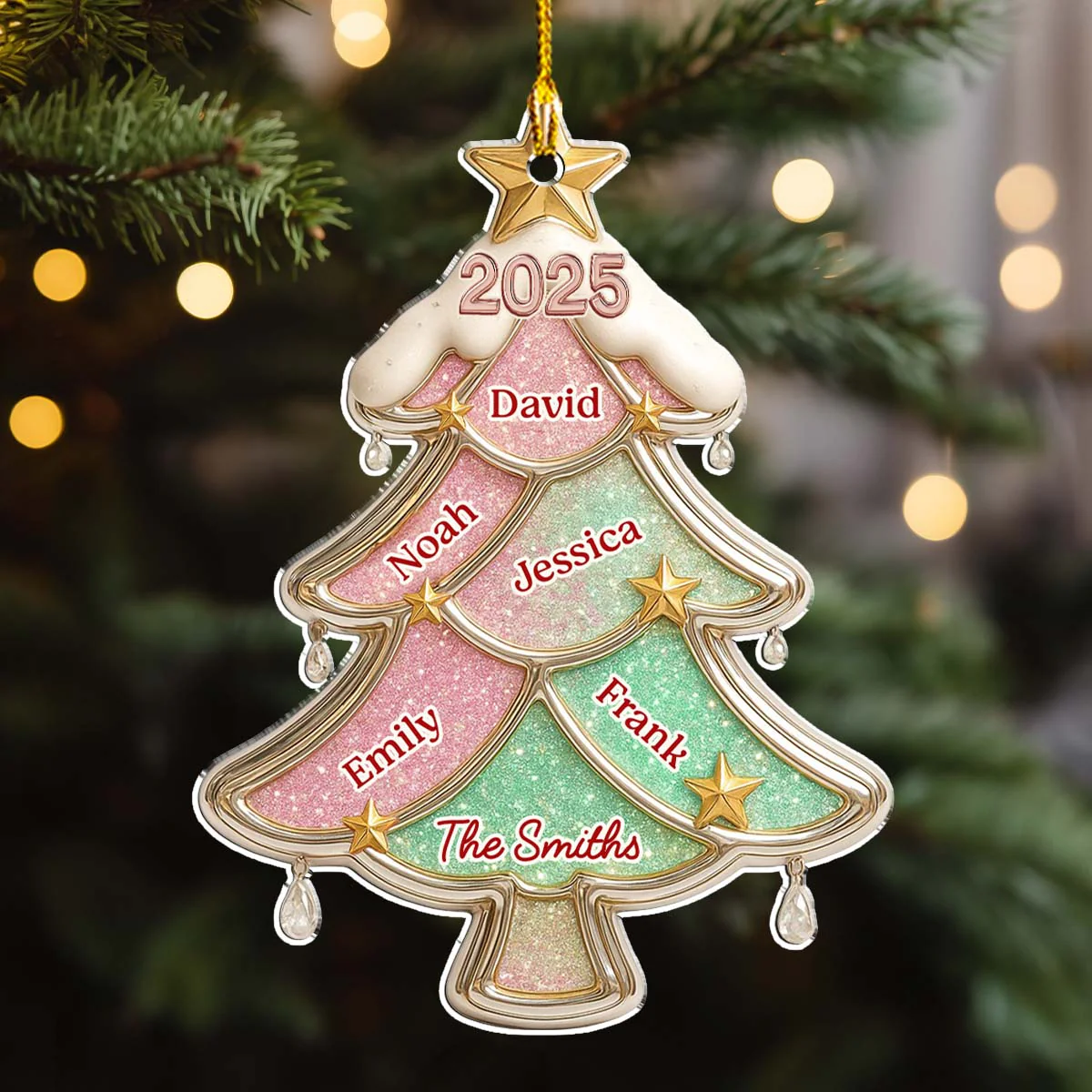 Glitter Christmas Tree - Personalized Custom Acrylic Ornament - Image 5