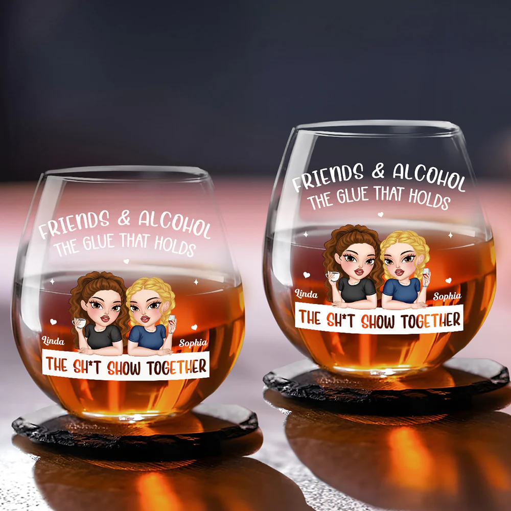Glue For This Wild Show - Personalized Custom Wine Glass - Image 3