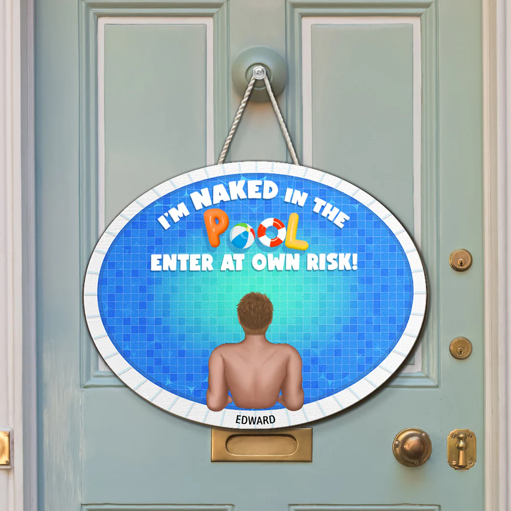 Go Away I am In The Pool - Personalized Custom Wood Sign - Image 4