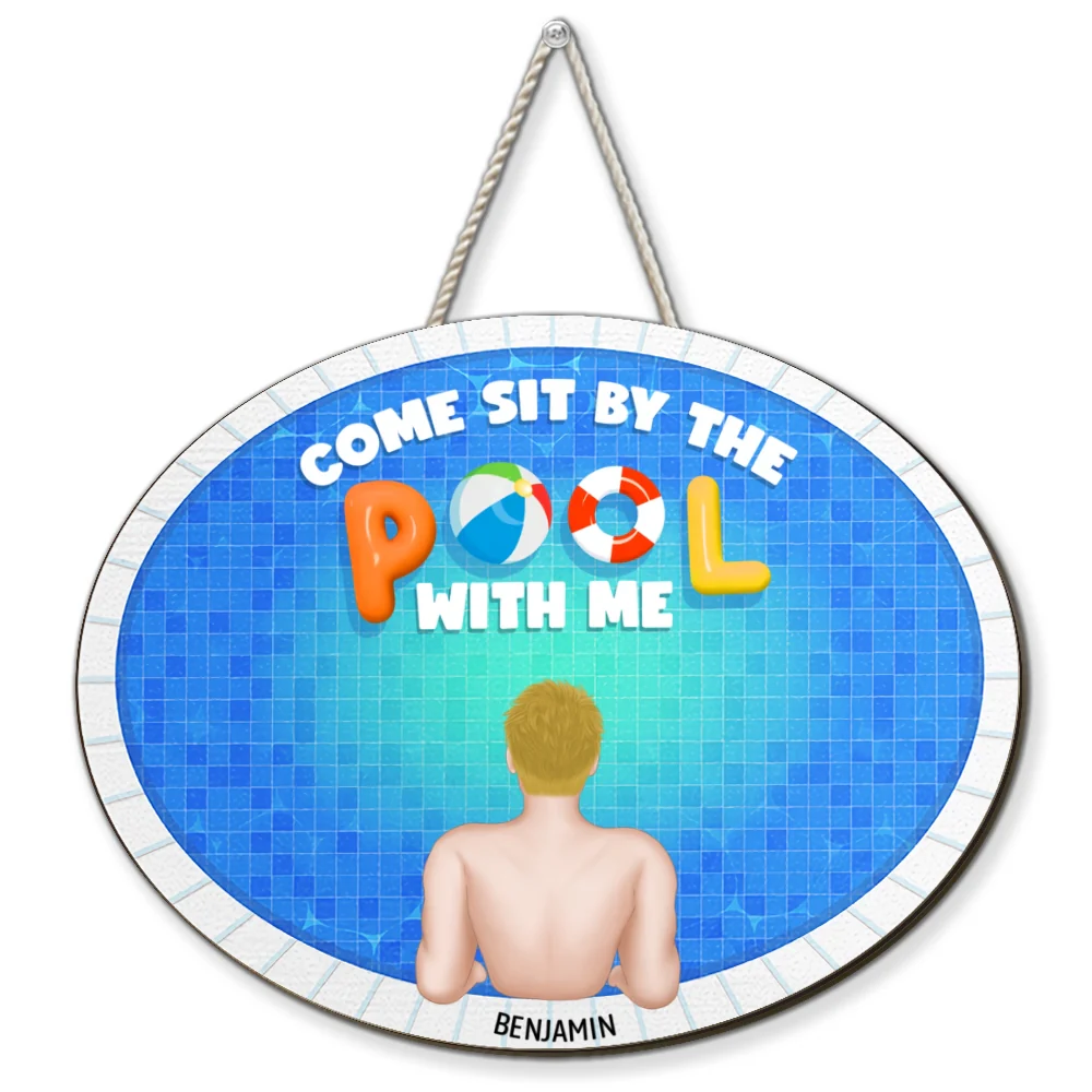 Go Away I am In The Pool - Personalized Custom Wood Sign - Image 6