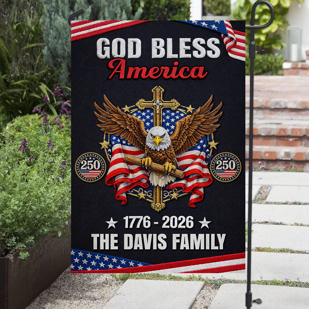 God Bless All - Personalized 3D Effect Custom Flag - Image 3