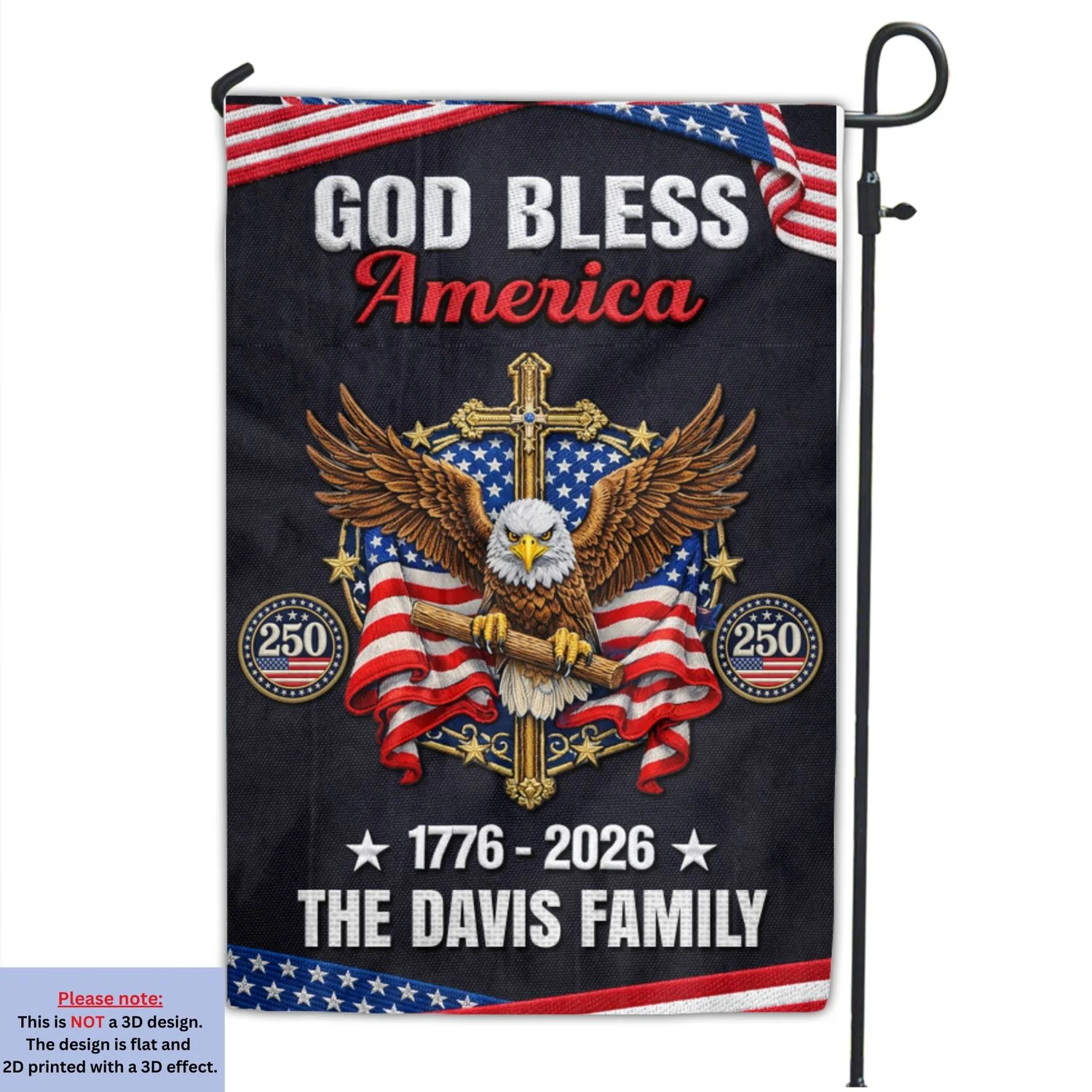 God Bless All - Personalized 3D Effect Custom Flag - Image 7