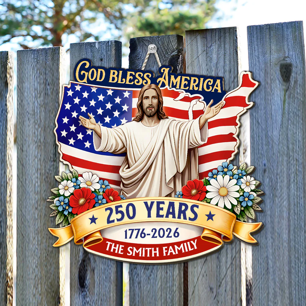 God Bless America - Personalized Custom Wood Sign - Image 4