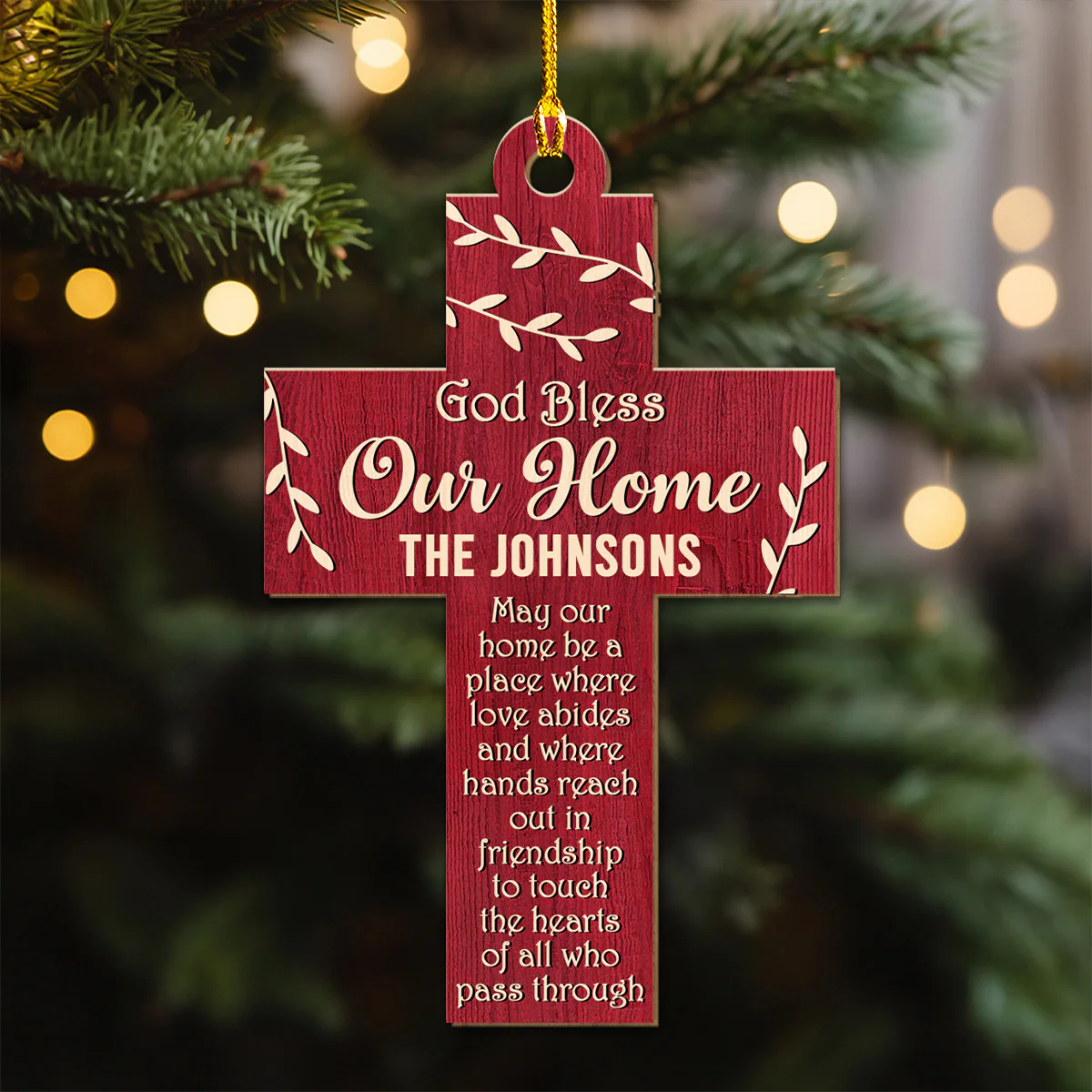 God Bless Our Home - Personalized Custom 3D Effect Wood Ornament