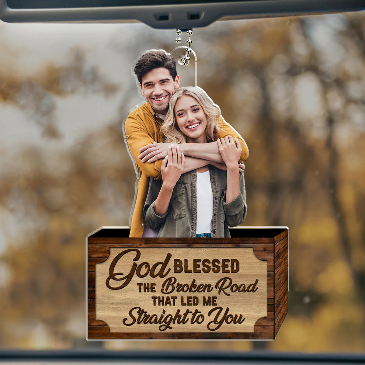 God Blessed The Broken Road - Personalized Custom Car Ornament - Image 2