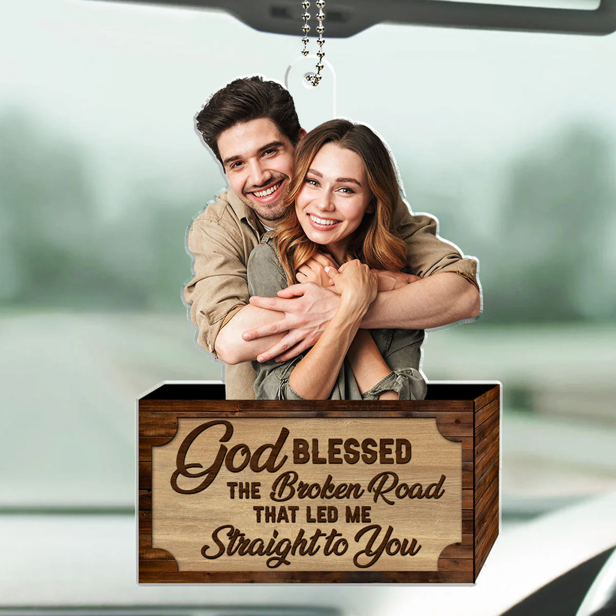 God Blessed The Broken Road - Personalized Custom Car Ornament - Image 5