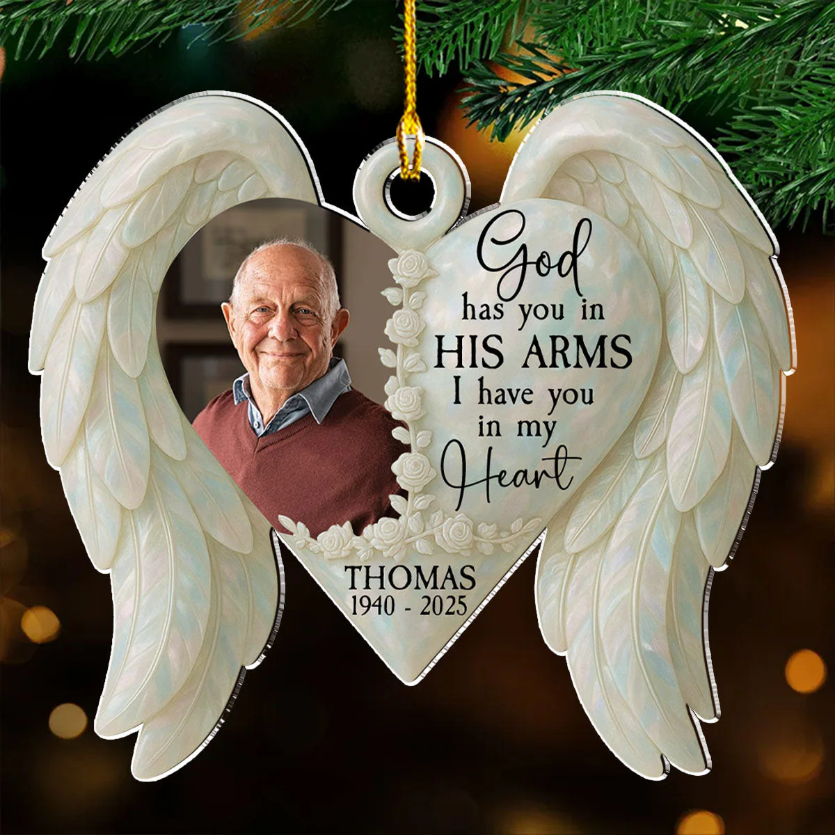God Has You In His Arm - Personalized Custom Acrylic Ornament - Image 2