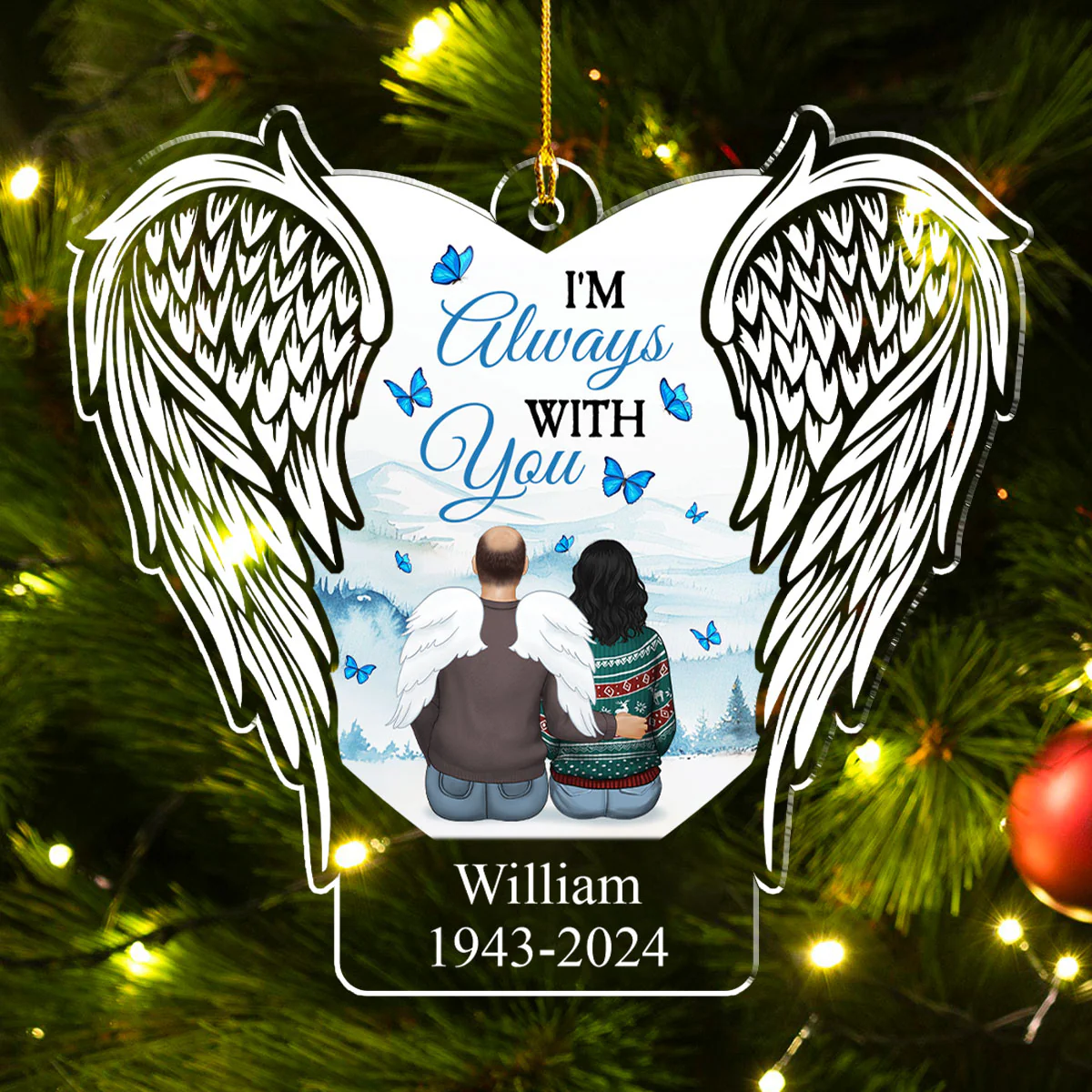 God Has You In His Arms - Personalized Custom Acrylic Ornament - Image 4