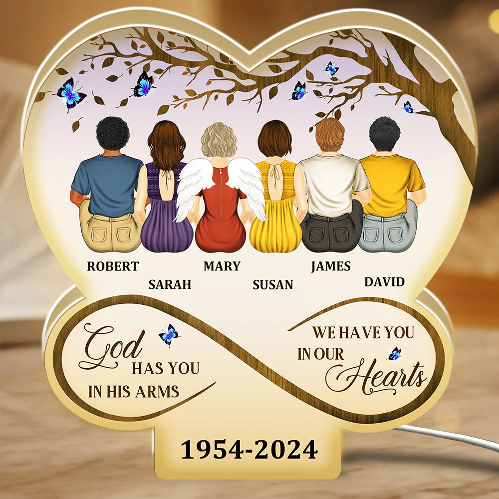 God Has You In His Arms - Personalized Custom Light Box - Image 2