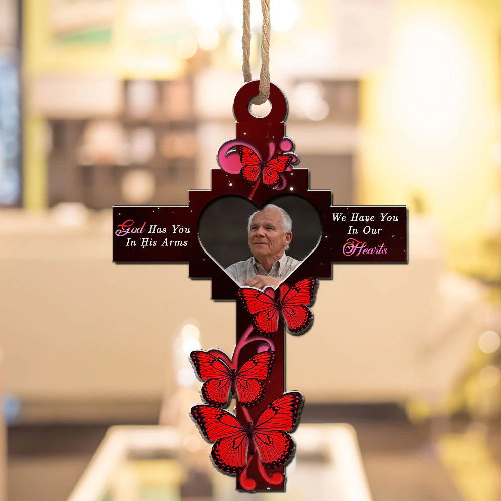 God Has You In His Arms - Personalized Custom Suncatcher