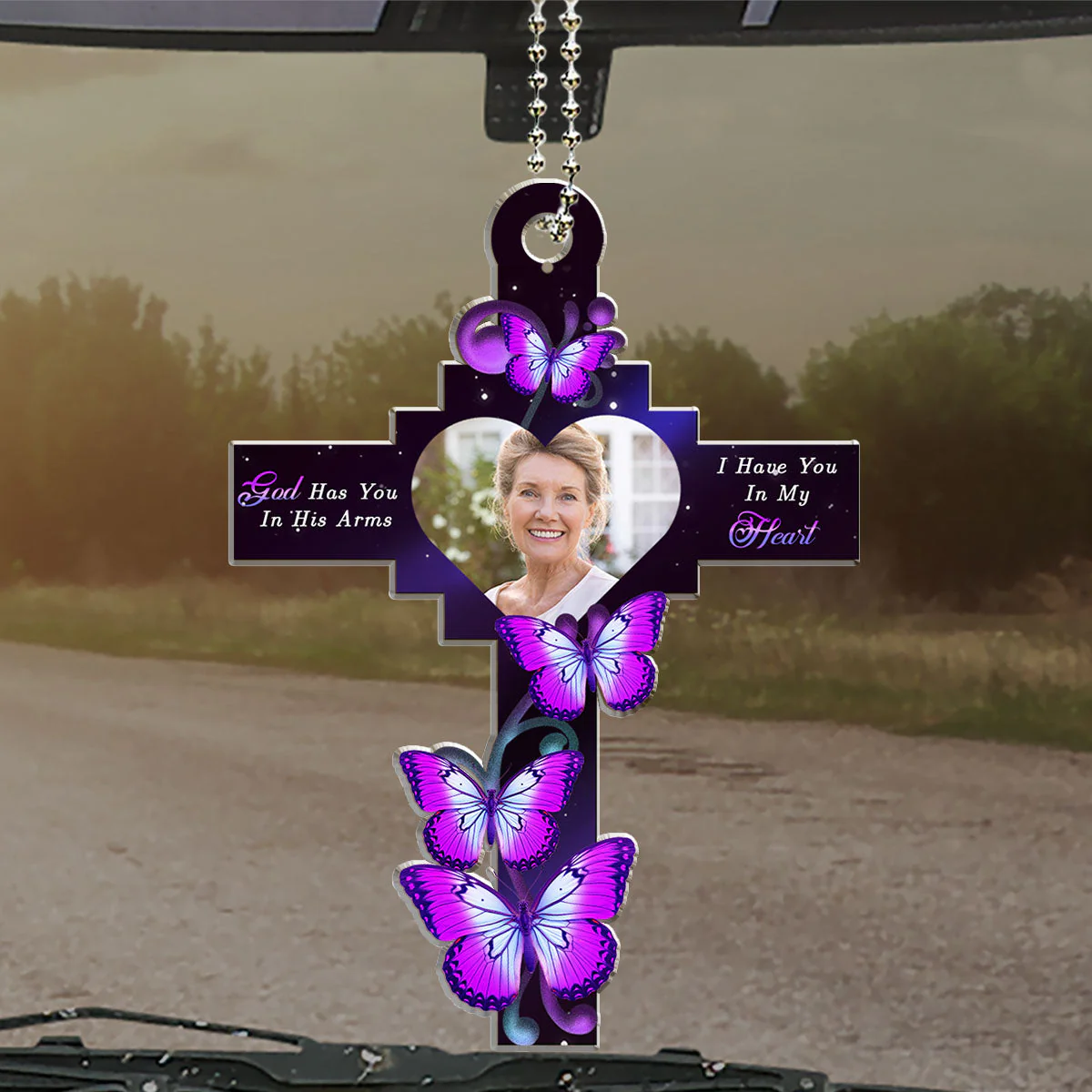 God Has You - Personalized Custom Car Ornament - Image 4