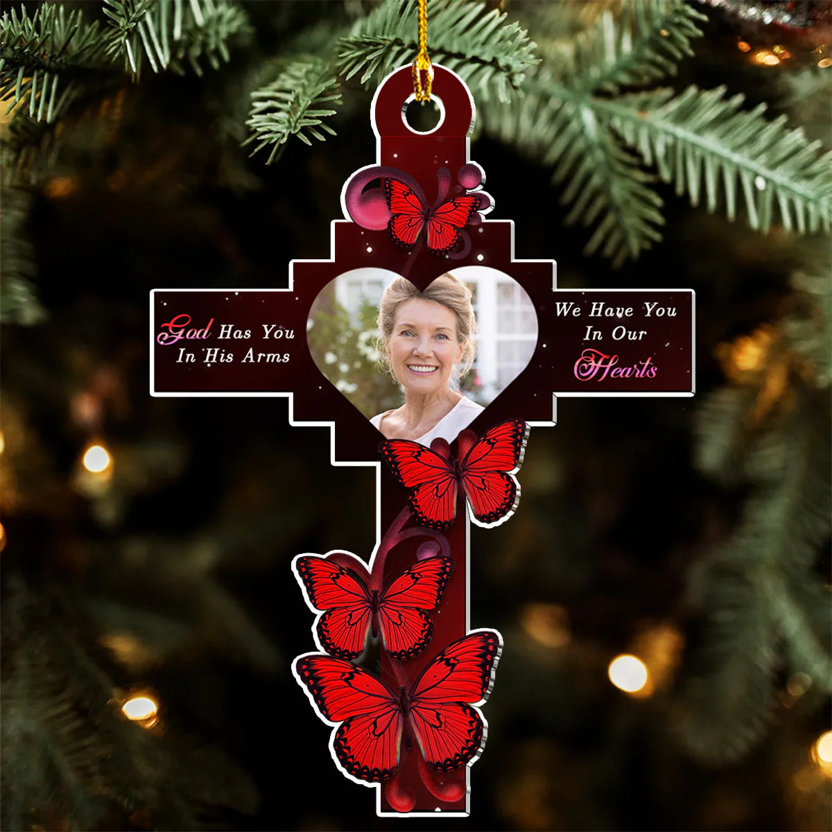 God has you - Personalized Custom Photo Acrylic Ornament - Image 3