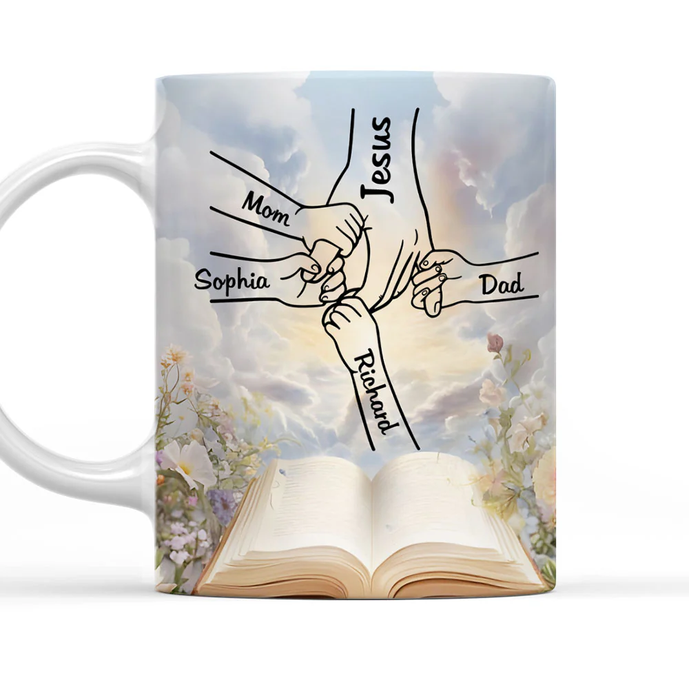 God Holds Our Hands - Personalized Custom Coffee Mug