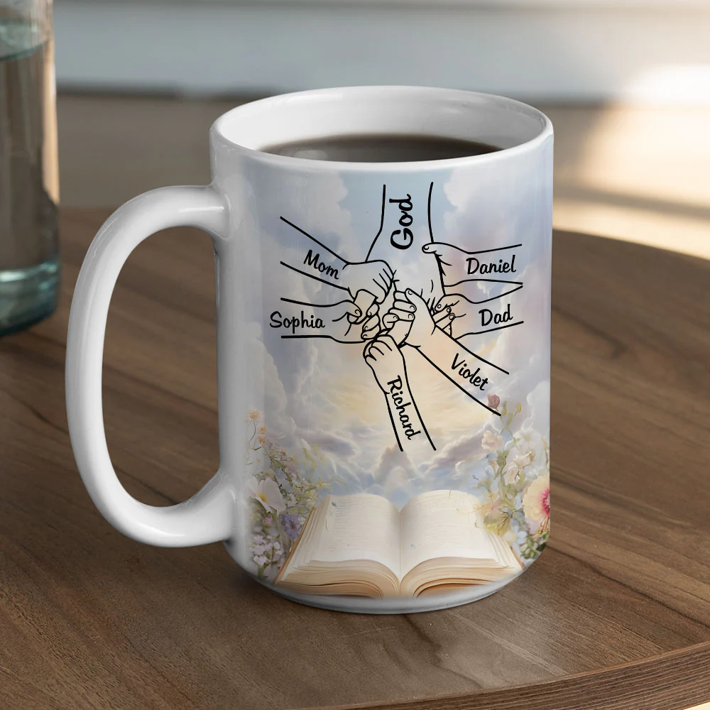 God Holds Our Hands - Personalized Custom Coffee Mug - Image 10