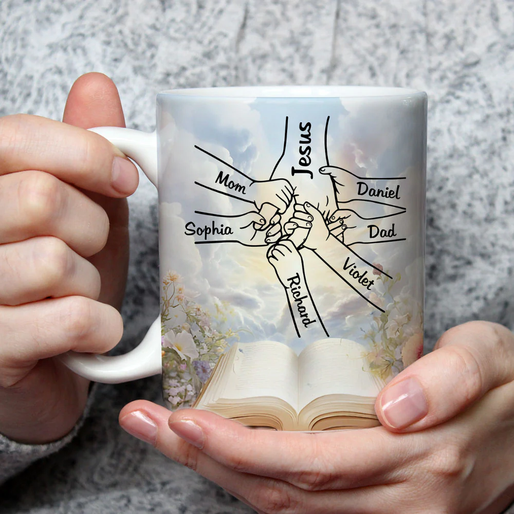 God Holds Our Hands - Personalized Custom Coffee Mug - Image 3