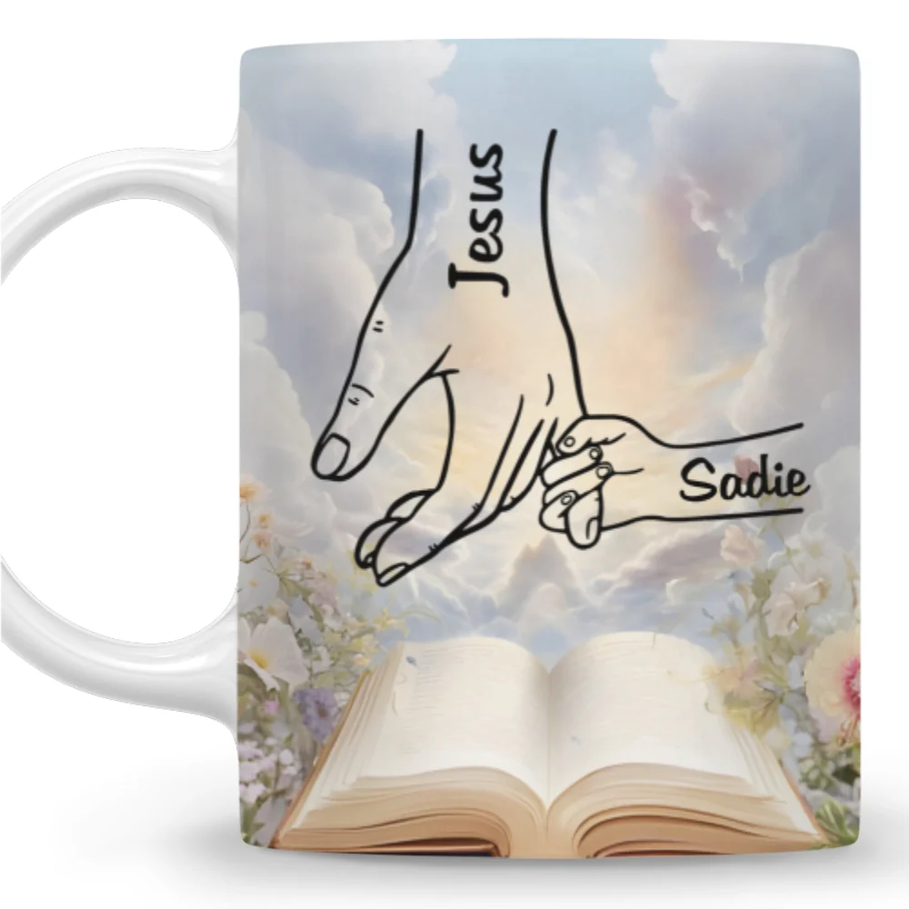 God Holds Our Hands - Personalized Custom Coffee Mug - Image 6