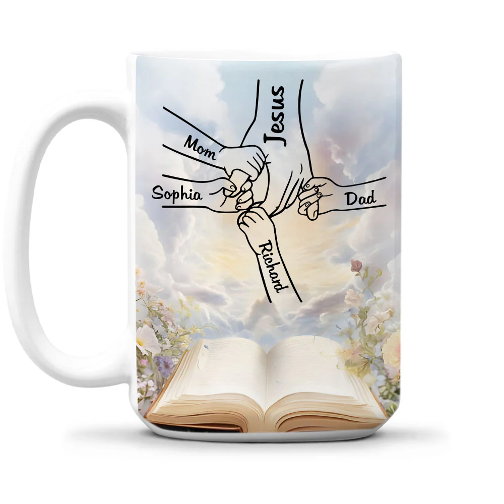 God Holds Our Hands - Personalized Custom Coffee Mug - Image 7