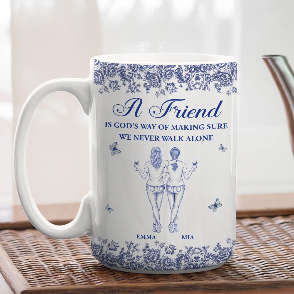 God Is Way of Never Walking Alone Bestie - Personalized Custom Coffee Mug - Image 7