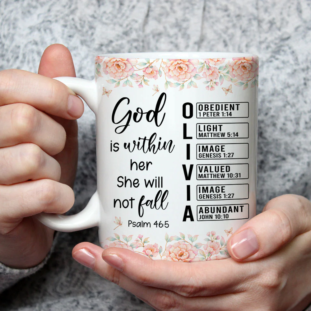 God Is Within Her - Personalized Custom Coffee Mug - Image 4