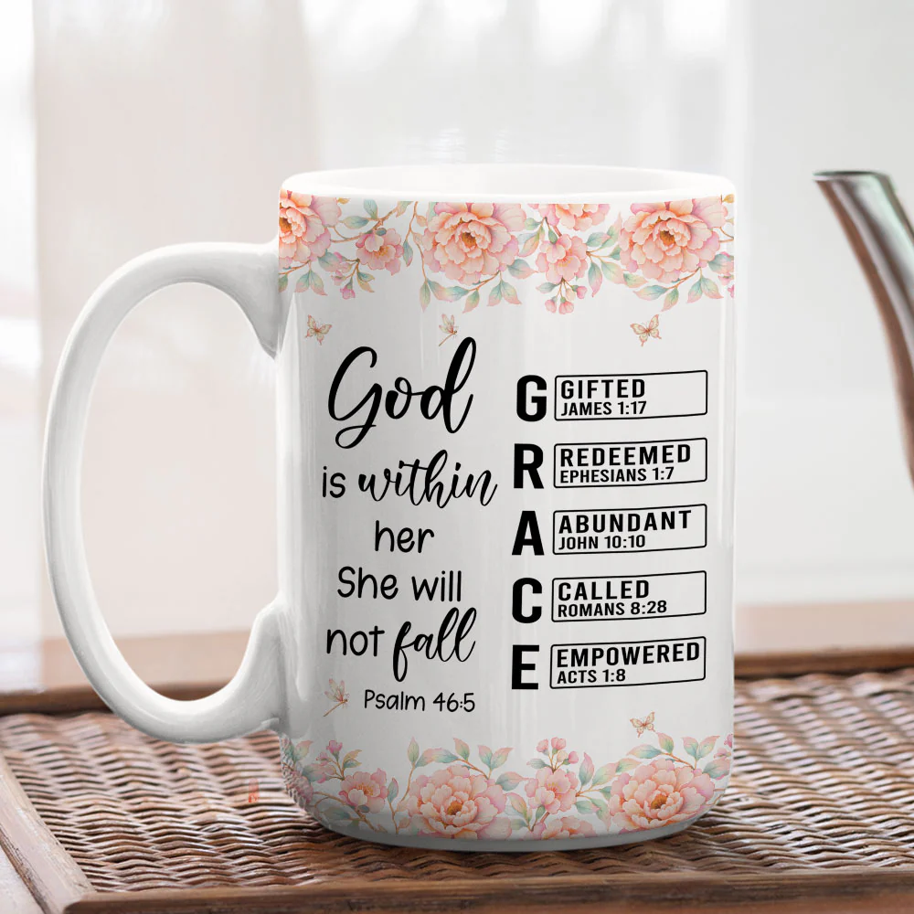 God Is Within Her - Personalized Custom Coffee Mug - Image 5