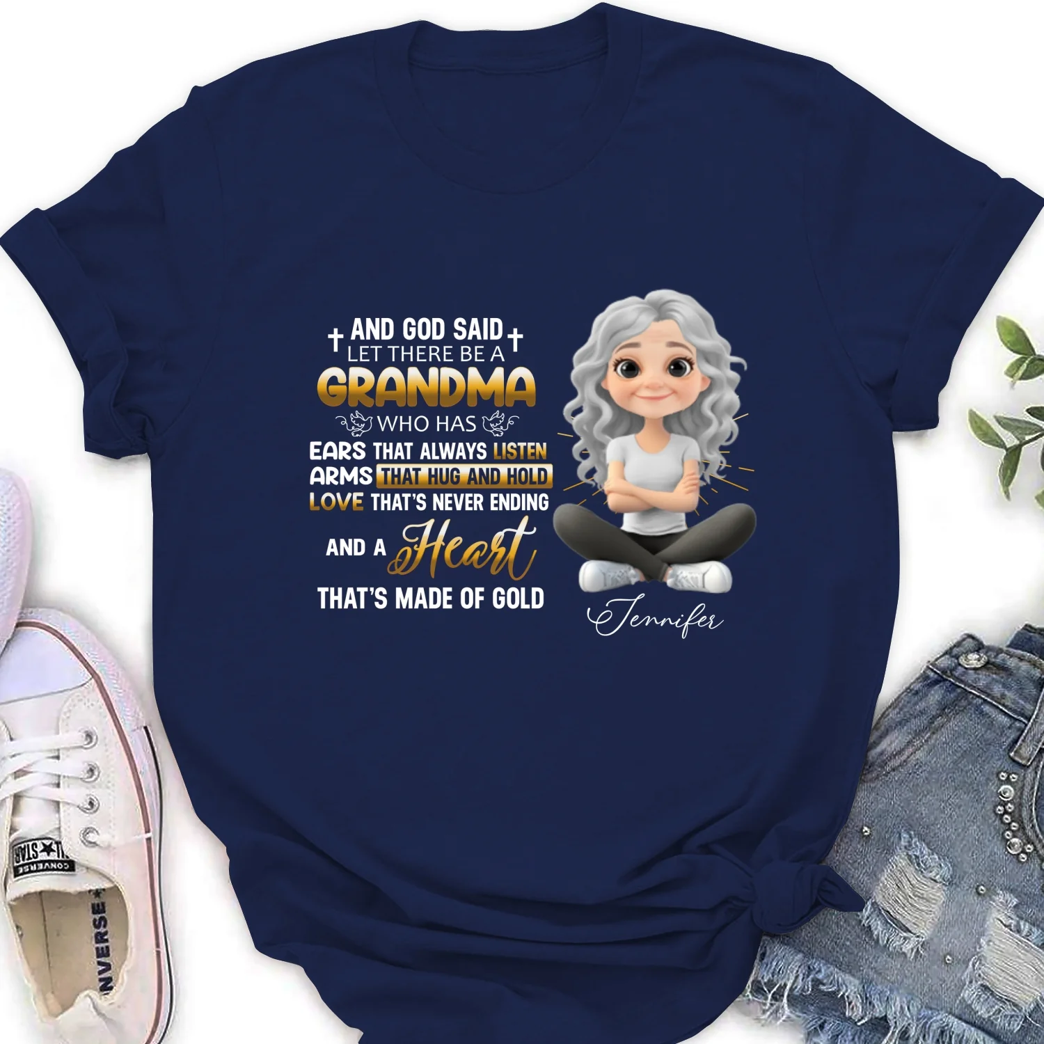 God Made Grandma - Personalized Custom Shirt - Image 18