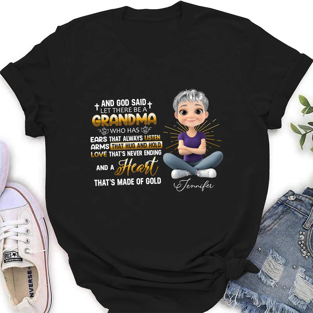 God Made Grandma - Personalized Custom Shirt - Image 4