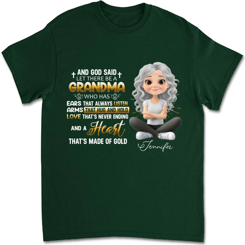 God Made Grandma - Personalized Custom Shirt - Image 8
