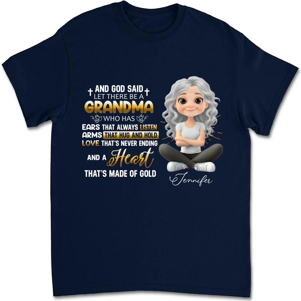 God Made Grandma - Personalized Custom Shirt - Image 9