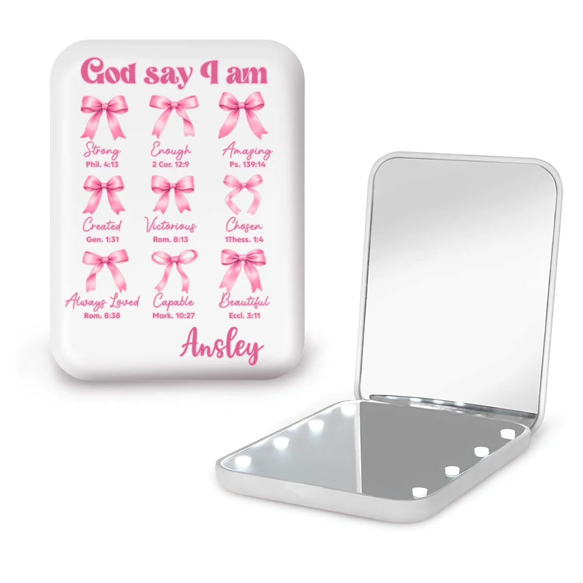 God Say I Am - Personalized Custom LED Pocket Mirror - Image 9