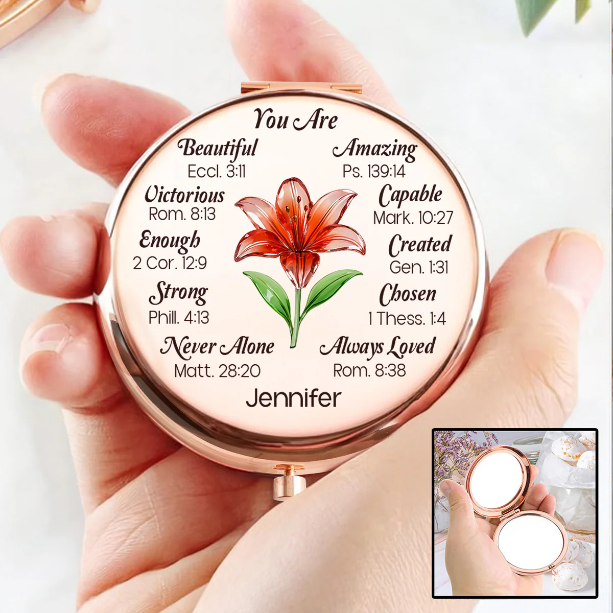 God Say You Are Beautiful - Personalized Custom Compact Mirror