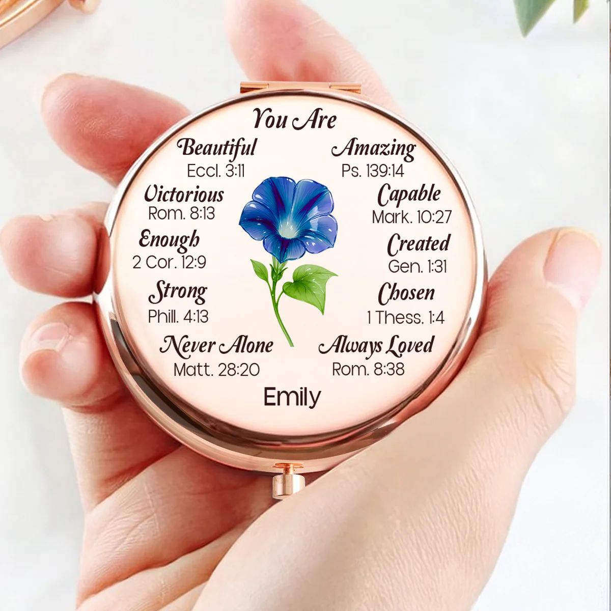 God Say You Are Beautiful - Personalized Custom Compact Mirror - Image 4