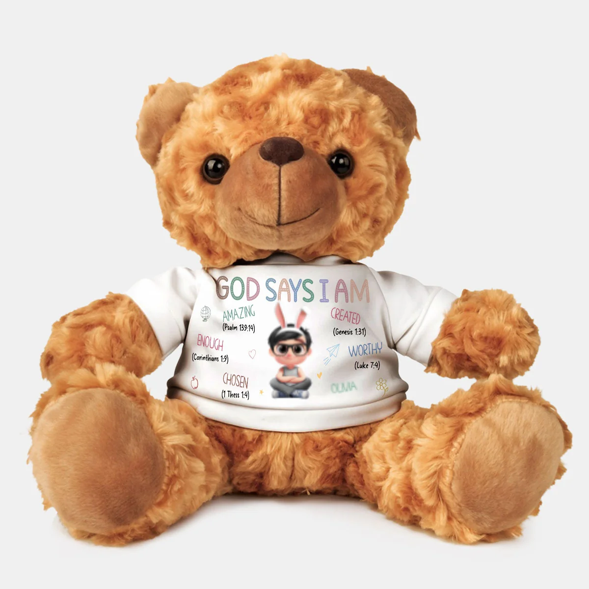 God Says I Am Amazing - Personalized Custom Cuddle Bear - Image 5