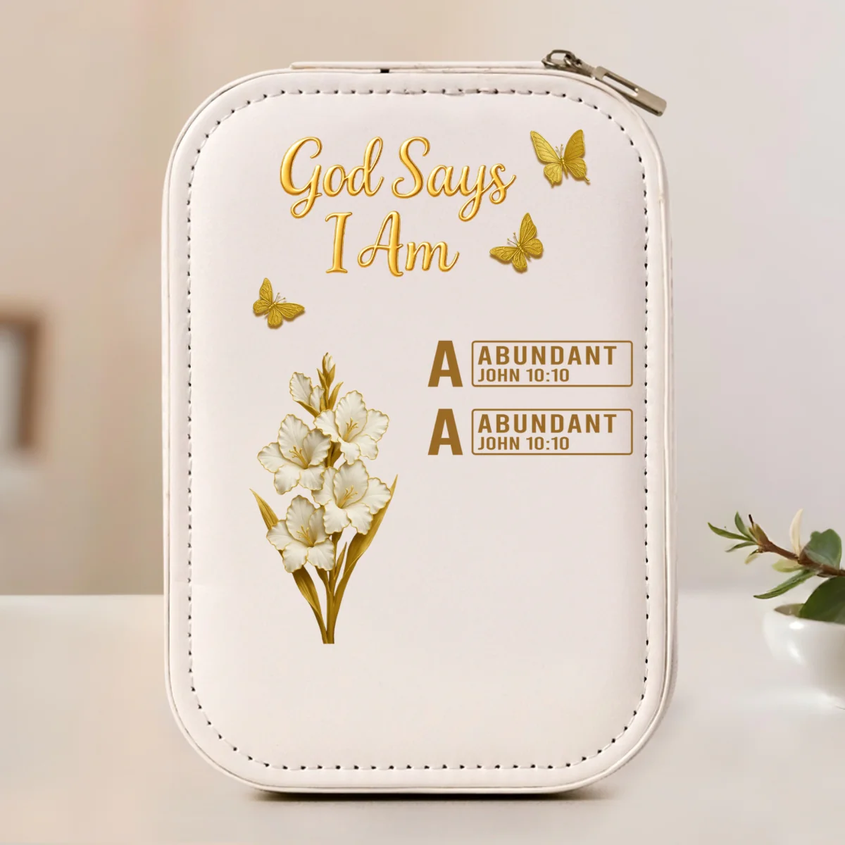 God Says I Am Bible - Personalized Custom Jewelry Box With LED Mirror - Image 7