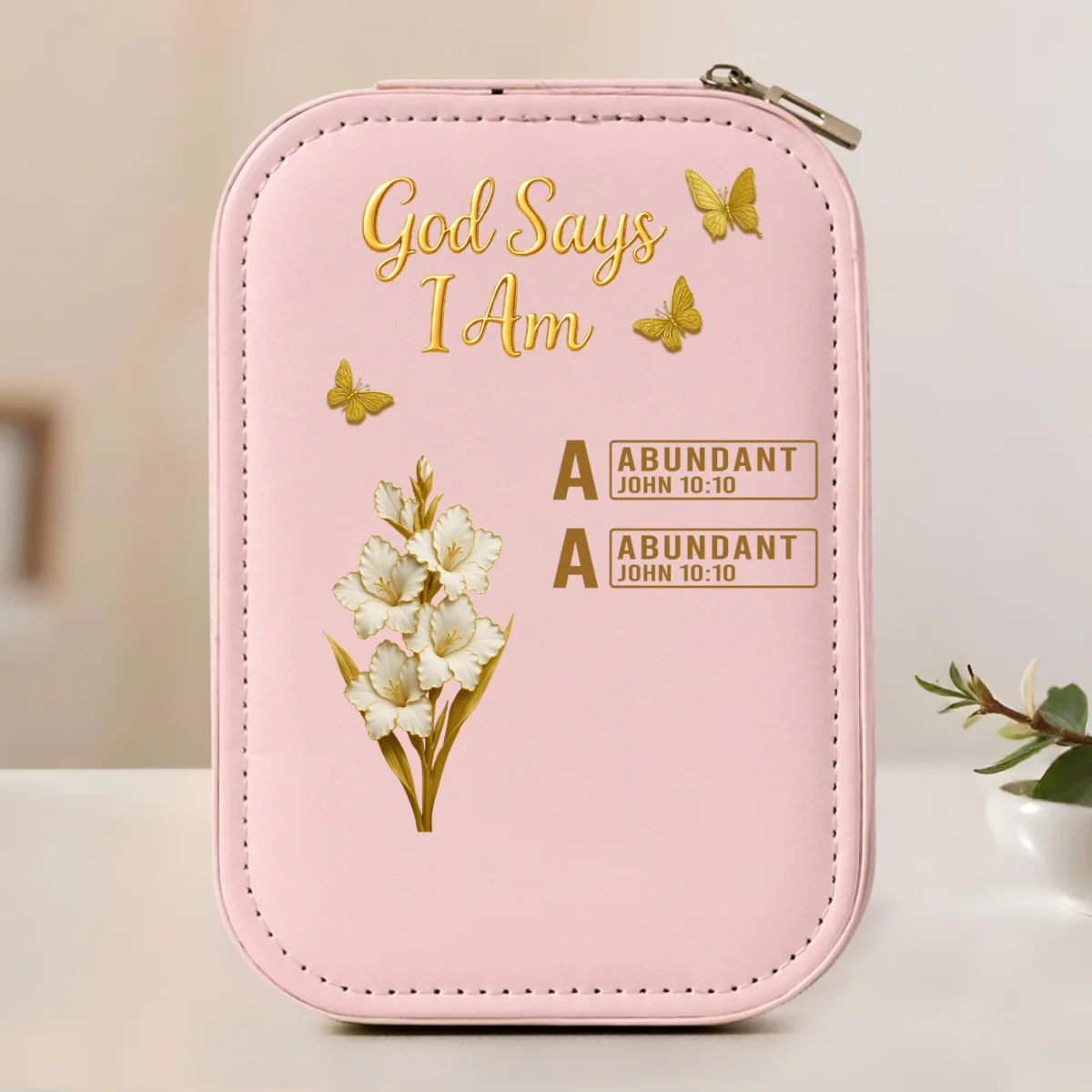 God Says I Am Bible - Personalized Custom Jewelry Box With LED Mirror - Image 8