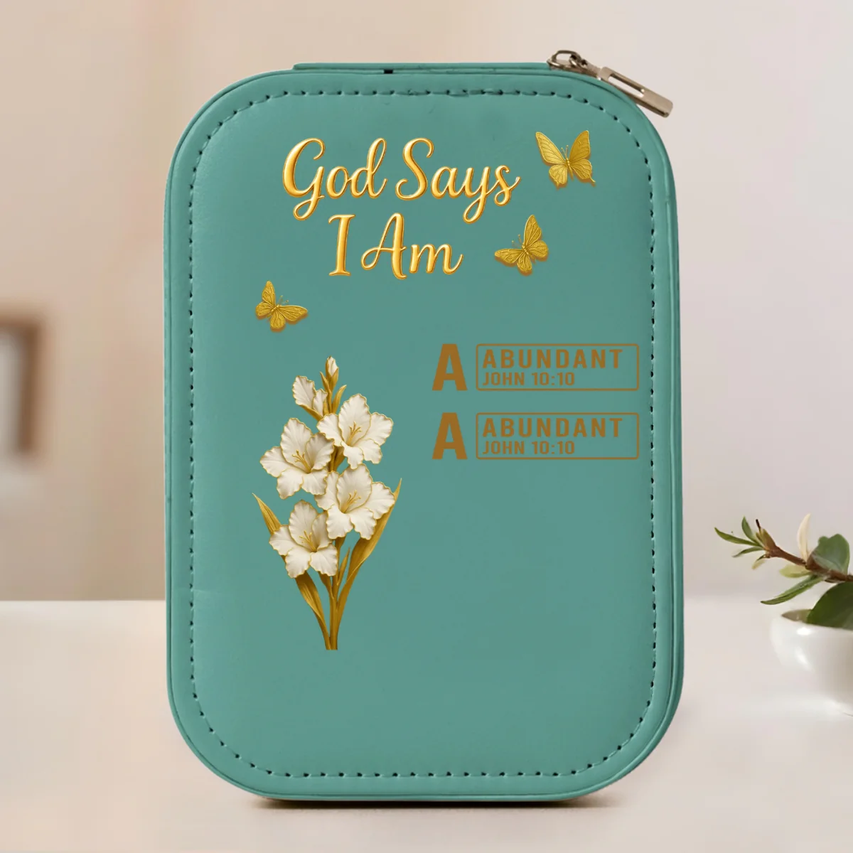 God Says I Am Bible - Personalized Custom Jewelry Box With LED Mirror - Image 9