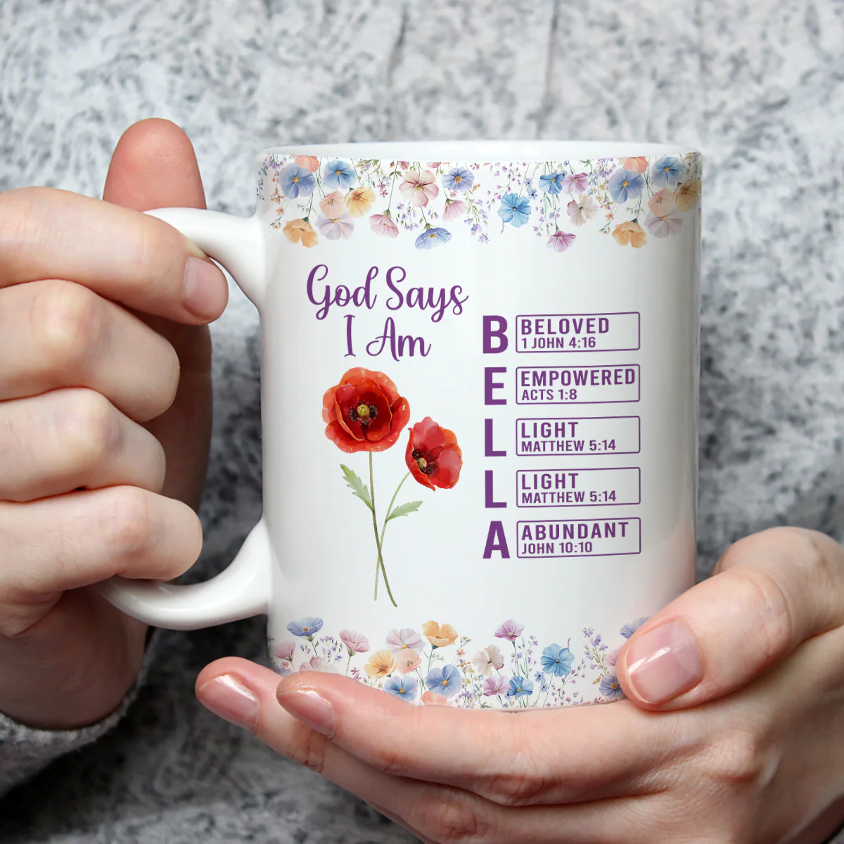 God Says I Am Custom Name - Personalized Custom Coffee Mug - Image 5