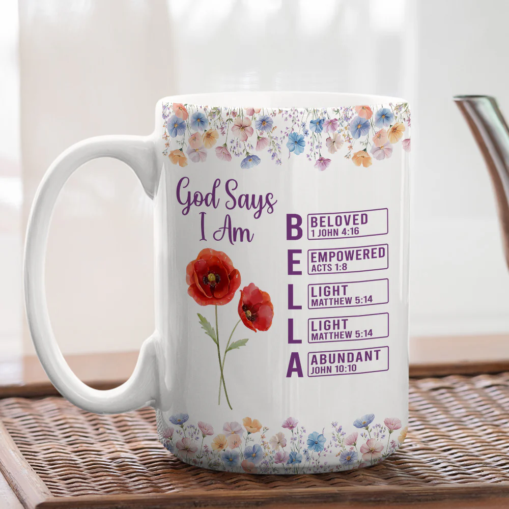 God Says I Am Custom Name - Personalized Custom Coffee Mug - Image 6
