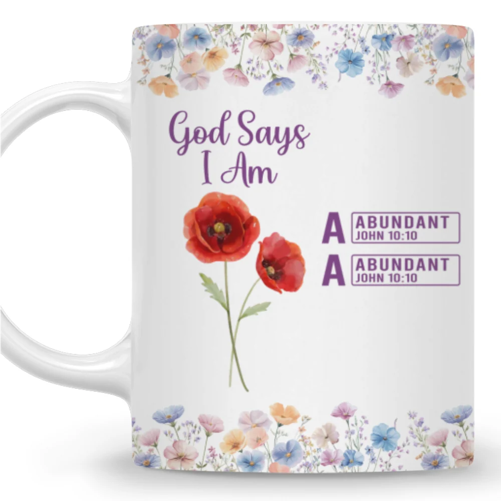 God Says I Am Custom Name - Personalized Custom Coffee Mug - Image 8